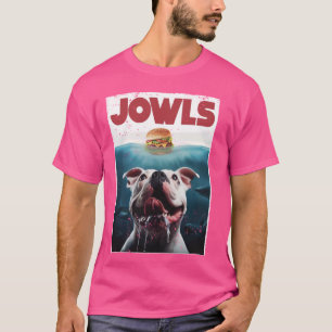 Funny American Bulldog Jowls Burger Bully, Hunde-M T-Shirt