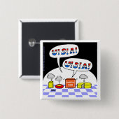 Funny American Chee Cartoon Patriotic USA Chant Button (Vorne & Hinten)