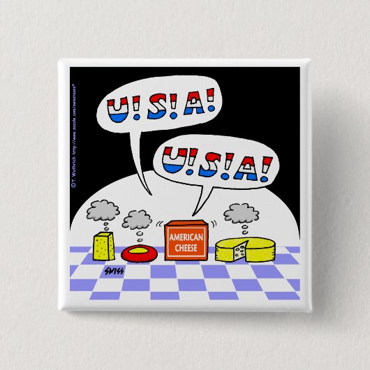Funny American Chee Cartoon Patriotic USA Chant Button (Vorderseite)
