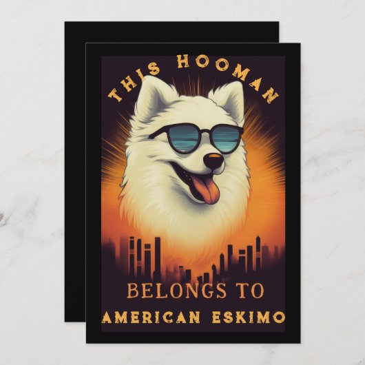 Funny American Eskimo Dog Eltern Personalisiert Ankündigung (Vorne/Hinten)