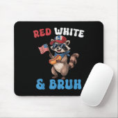 Funny American Flag 4. Juli Patriotic Red Whit Mousepad (Mit Mouse)