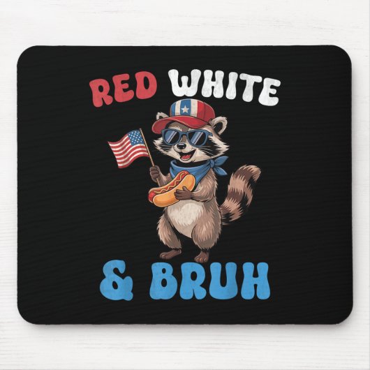 Funny American Flag 4. Juli Patriotic Red Whit Mousepad (Vorne)