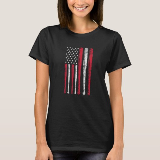 Funny American Flag Baseball Team Premium T-Shirt (Vorderseite)