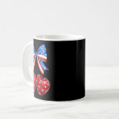 Funny American Flag Cherry Coquette Bow 4. Juli Kaffeetasse (Vorderseite Links)