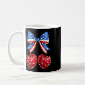Funny American Flag Cherry Coquette Bow 4. Juli Kaffeetasse (Links)