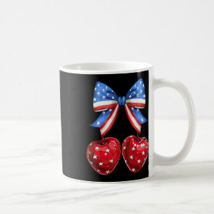 Funny American Flag Cherry Coquette Bow 4. Juli Kaffeetasse