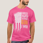 Funny American Flag Gun Shirt Rock Paper Scheren (Vorderseite)