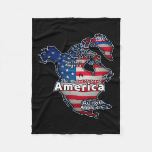 Funny American Flag Kanada Greenland Golf Karte Fleecedecke