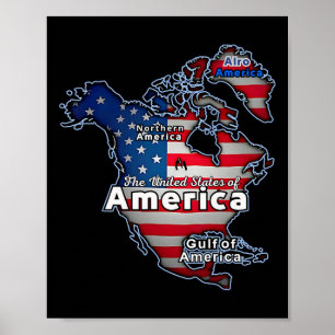 Funny American Flag Kanada Greenland Golf Karte Poster