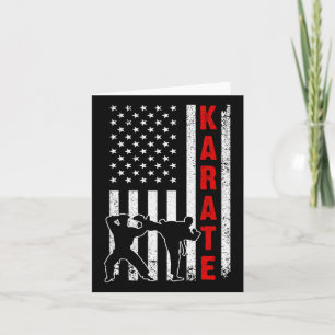 Funny American Flag Karate Art of Men Karat Karte