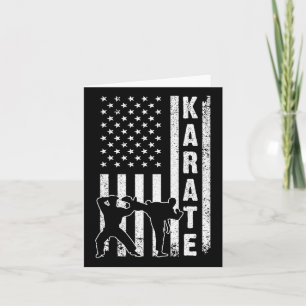 Funny American Flag Karate Art of Men Karat Karte