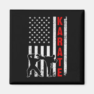 Funny American Flag Karate Art of Men Karat Magnet