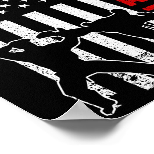 Funny American Flag Karate Art of Men Karat Poster (Ecke)