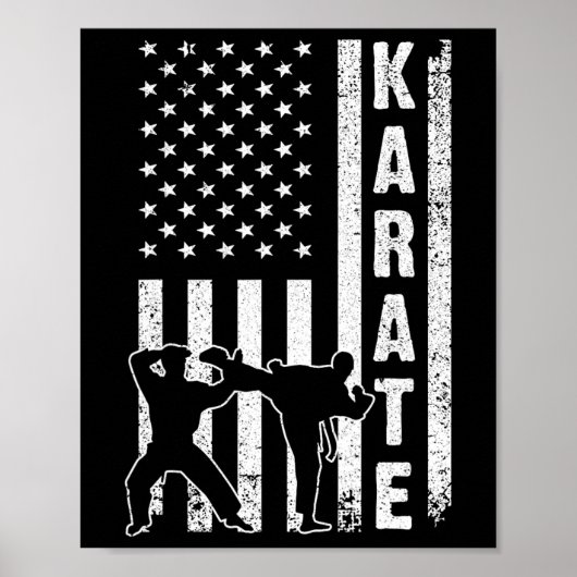 Funny American Flag Karate Art of Men Karat Poster (Vorne)