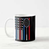 Funny American Flag mit Shuttles Vintag Badminto Kaffeetasse (Links)