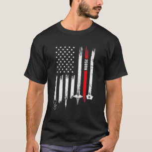 Funny American Flag Nurse Day Gift Idee T-Shirt