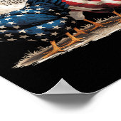 Funny American Flag Rooster Independence Day 4. O Poster (Ecke)