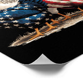 Funny American Flag Rooster Independence Day 4th O Poster (Ecke)
