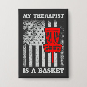 Funny American Flag Ultimate Frisbee Zitat Button