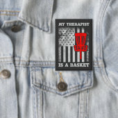 Funny American Flag Ultimate Frisbee Zitat Button (Insitu)