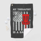 Funny American Flag Ultimate Frisbee Zitat Golfhandtuch (Insitu)