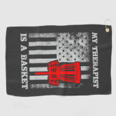 Funny American Flag Ultimate Frisbee Zitat Golfhandtuch (Horizontal)