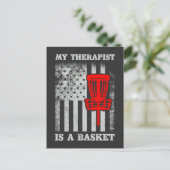 Funny American Flag Ultimate Frisbee Zitat Postkarte (Stehend Vorderseite)