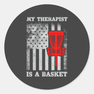 Funny American Flag Ultimate Frisbee Zitat Runder Aufkleber