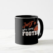 Funny American Football Player Nur ein Junge, der Tasse (VorderseiteRechts)