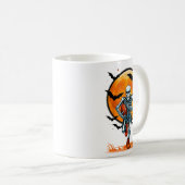 Funny American Football Skeleton Player Halloween Kaffeetasse (VorderseiteRechts)
