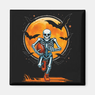 Funny American Football Skeleton Player Halloween Magnet