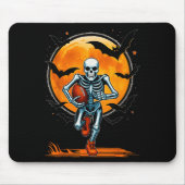 Funny American Football Skeleton Player Halloween Mousepad (Vorne)