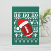 Funny American Football Ugly Christmas Sweater Boy Einladung (Stehend Vorderseite)