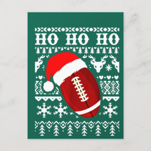 Funny American Football Ugly Christmas Sweater Boy Postkarte