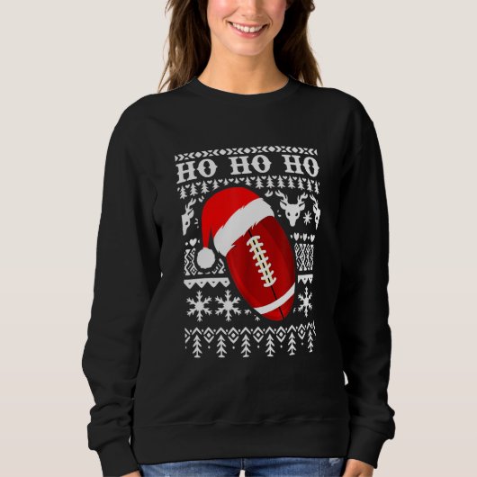 Funny American Football Ugly Christmas Sweater Boy Sweatshirt (Vorderseite)