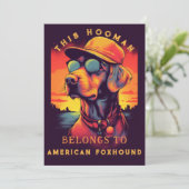 Funny American Foxhound Hund Eltern Personalisiert Ankündigung (Stehend Vorderseite)