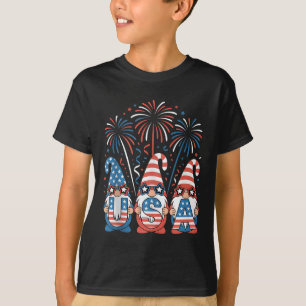 Funny American Gnomes Sungles Patriotic USA 4. T-Shirt