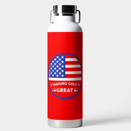 Funny American Golf Player Trinkflasche (Vorderseite)