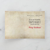 Funny American Gothday Fruitcake Ratschläge Feiertagskarte (Innenseite)