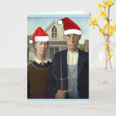FUNNY AMERICAN GOTHIC CHRISTMAS CARDS KARTE (Gelbe Blume)