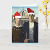 FUNNY AMERICAN GOTHIC CHRISTMAS CARDS KARTE (Gelbe Blume)