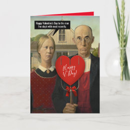 Funny American Gothic Valentine's to The Main Man Feiertagskarte