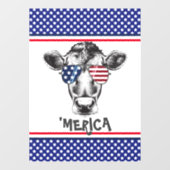 Funny American Hipster Cow Fensteraufkleber (Blatt)