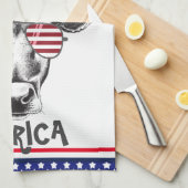 Funny American Hipster Cow Geschirrtuch (Viertel Falte)