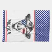 Funny American Hipster Cow Geschirrtuch (Horizontal)