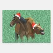 Funny American Horses trägt Weihnachts-Weihnachtsm Geschenkpapier Set (Vorderseite)