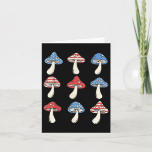 Funny American Mushroom USA Flag 4. Juli Karte