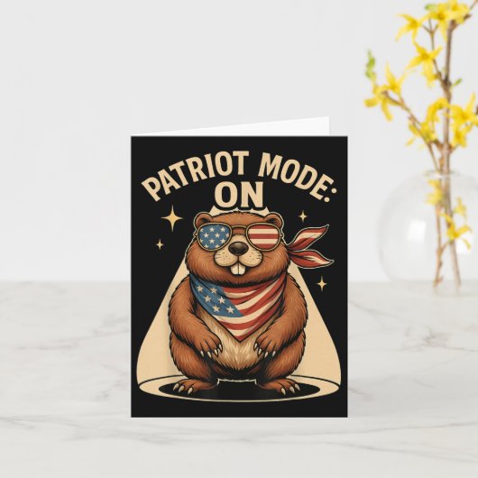 Funny American Patriot Groundhog Usa Pride Kostüm Karte (Gelbe Blume)