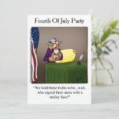 Funny Amerikanische Unabhängigkeitstag Party Einla Einladung (Stehend Vorderseite)