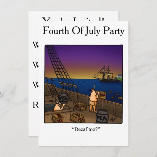 Funny Amerikanische Unabhängigkeitstag Party Einla Einladung (Vorne/Hinten)